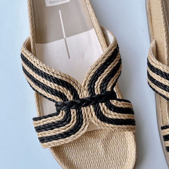 Dolce Vita Selda Raffia Slide Sandals Cork Look Sole Women’s Sz 8.5 - Picture 9 of 9
